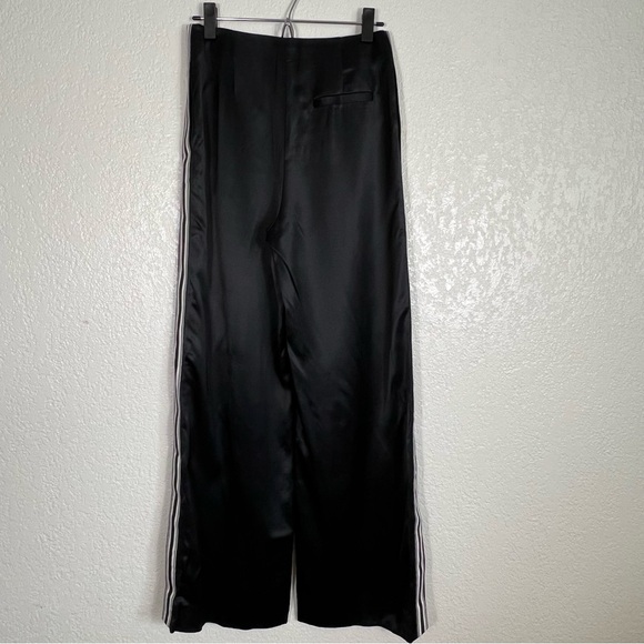 Diane Von Furstenberg Chic Black tuxedo stripe Satin Pants - Picture 7 of 11